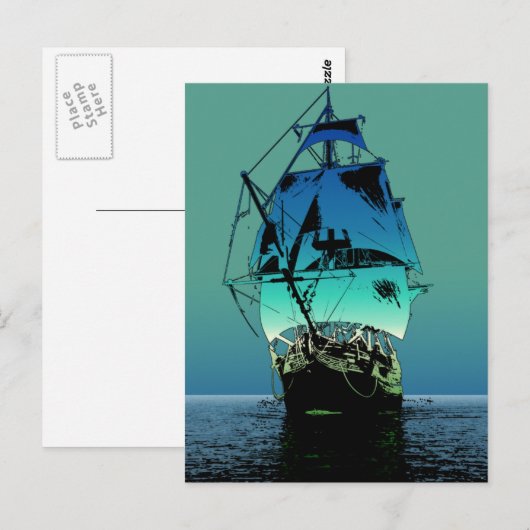 Classic Sailing Ship Postkarte (Vorne/Hinten)