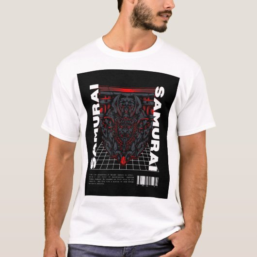 "Classic Samurai: Schwarz-Weiß-Krieger-T-Shirt" T-Shirt (Vorderseite)