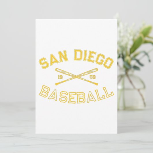Classic San Diego California Baseball Fan Retro Vi Einladung (Stehend Vorderseite)