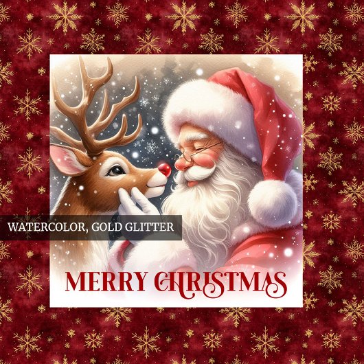 Classic Santa and Rudolph Cute Festive Christmas Pappbecher