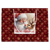 Classic Santa and Rudolph Kids Christmas Party Große Geschenktüte (Vorderseite)