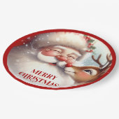 Classic Santa and Rudolph Kids Christmas Plates Pappteller (Schrägansicht)