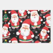 Classic Santa Candy Cane Red Green Weihnachtsgesch Geschenkpapier Set (Vorderseite 2)