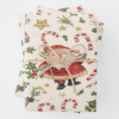 Classic Santa Candy Canes Christmas Patter Geschenkpapier Set (Beispiel)