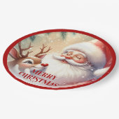 Classic Santa Cartoon Kids Christmas Party Paper P Pappteller (Schrägansicht)
