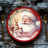 Classic Santa Cartoon Kids Christmas Party Paper P Pappteller