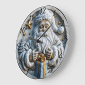 Classic Santa Christmas Magic Große Wanduhr (Winkel)