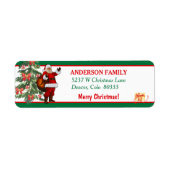 Classic Santa Christmas Tree Rücksendeadresse (Vorne)