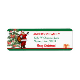 Classic Santa Christmas Tree Rücksendeadresse