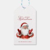 Classic Santa Claus Frohe Weihnachten Individuelle Geschenkanhänger (Vorderseite)