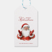 Classic Santa Claus Frohe Weihnachten Individuelle Geschenkanhänger (Rückseite)