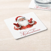 Classic Santa Claus Frohe Weihnachten Rechteckiger Pappuntersetzer (angewinkelt)