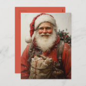 Classic Santa Claus Heartwarming Weihnachten Kunst (Vorne/Hinten)