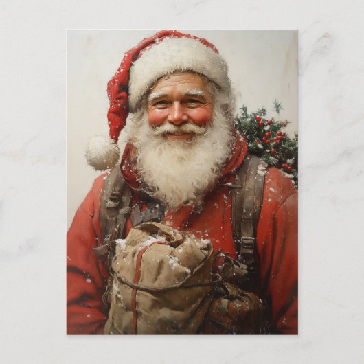 Classic Santa Claus Heartwarming Weihnachten Kunst (Vorderseite)