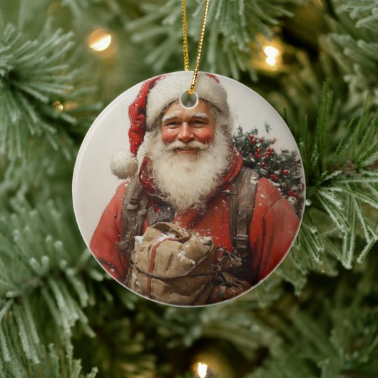 Classic Santa Claus Heartwarming Weihnachten Kunst Keramik Ornament (Baum)