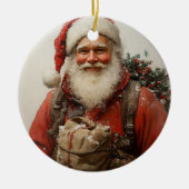 Classic Santa Claus Heartwarming Weihnachten Kunst Keramik Ornament (Vorne)