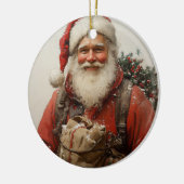 Classic Santa Claus Heartwarming Weihnachten Kunst Keramik Ornament (Links)