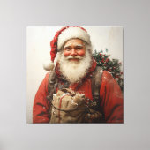 Classic Santa Claus Heartwarming Weihnachten Kunst Leinwanddruck (Vorderseite)
