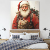 Classic Santa Claus Heartwarming Weihnachten Kunst Leinwanddruck (Insitu (Schlafzimmer))