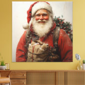 Classic Santa Claus Heartwarming Weihnachten Kunst Leinwanddruck (Insitu (Wohnzimmer))