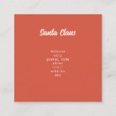 Classic Santa Claus Heartwarming Weihnachten Kunst Quadratische Visitenkarte (Rückseite)