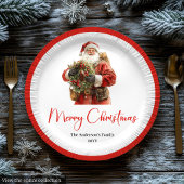 Classic Santa Claus Modern Cozy Christmas Plate Pappteller