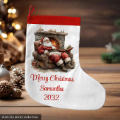 Classic Santa Claus Modern Cozy Christmas Stocking Großer Weihnachtsstrumpf