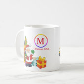 Classic Santa Claus Monogram Weihnachten Kaffeetasse (Vorderseite Links)