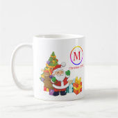 Classic Santa Claus Monogram Weihnachten Kaffeetasse (Links)