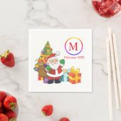 Classic Santa Claus Monogram Weihnachten Serviette (Beispiel)
