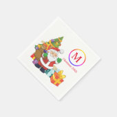 Classic Santa Claus Monogram Weihnachten Serviette (Ecke)