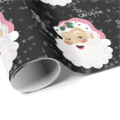 Classic Santa Claus Pink Hat Personalisiert Geschenkpapier (Rolleneckpunkt)