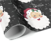 Classic Santa Claus Red Hat Personalisiert Geschenkpapier (Rolleneckpunkt)