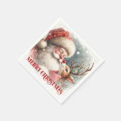 Classic Santa Claus Rudolph Holiday Dinner Party Serviette (Ecke)