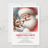Classic Santa Claus Rudolph Holiday Joy Celebrate Einladung (Vorderseite)