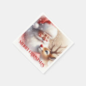 Classic Santa Claus Rudolph Holiday Party Dinner  Serviette (Ecke)