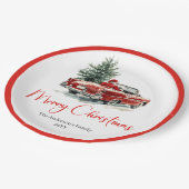 Classic Santa Claus Script Font Festive Dinner  Pappteller (Schrägansicht)