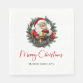 Classic Santa Claus Vintage Merry Christmas Napkin Serviette (Vorderseite)