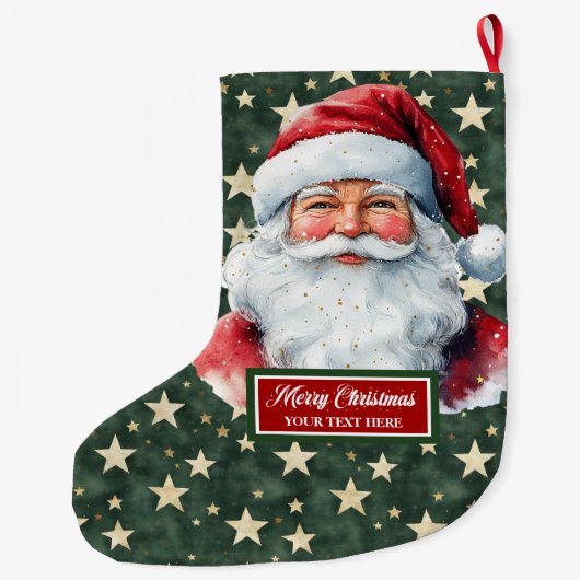 Classic Santa Claus Weihnachten Strumpf Individuel Großer Weihnachtsstrumpf (Rückseite)