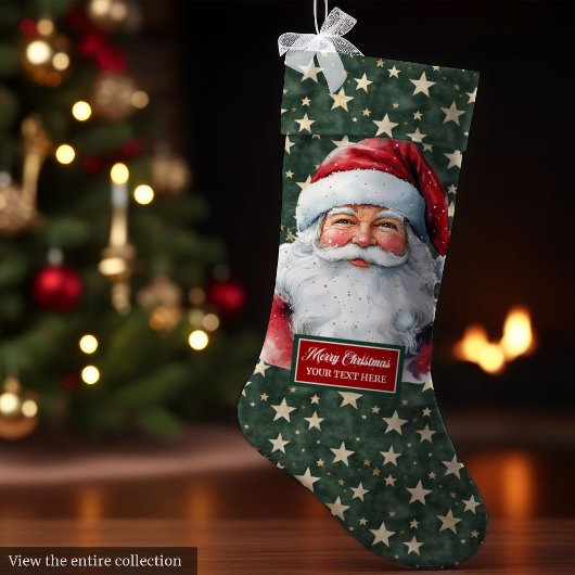 Classic Santa Claus Weihnachten Strumpf Individuel Großer Weihnachtsstrumpf