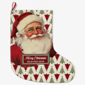 Classic Santa Claus Weihnachten Strumpf Retro Chic Großer Weihnachtsstrumpf (Vorderseite)