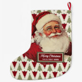 Classic Santa Claus Weihnachten Strumpf Retro Chic Großer Weihnachtsstrumpf (Rückseite)