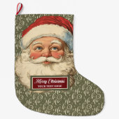 Classic Santa Claus Weihnachten Strumpf Retro Chic Großer Weihnachtsstrumpf (Vorderseite)