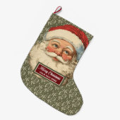 Classic Santa Claus Weihnachten Strumpf Retro Chic Großer Weihnachtsstrumpf (Vorderansicht (hängend))