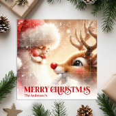 Classic Santa Claus with Rudolph Festive Jigsaw Puzzle