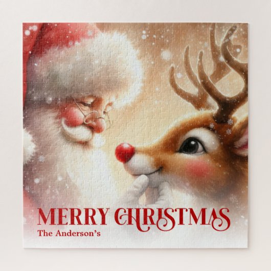 Classic Santa Claus with Rudolph Festive Jigsaw Puzzle (Vertikal)