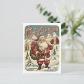 Classic Santa Feiertagspostkarte (Stehend Vorderseite)