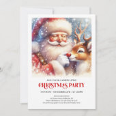 Classic Santa Rudolph Christmas Eve Celebration  Einladung (Vorderseite)
