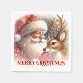 Classic Santa Rudolph Christmas Party Napkins Serviette (Vorderseite)