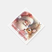 Classic Santa Rudolph Christmas Party Napkins Serviette (Ecke)